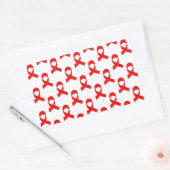 Sticker Rectangulaire Motif de ruban rouge (Enveloppe)