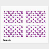 Sticker Rectangulaire Motif de ruban violet (Feuille)