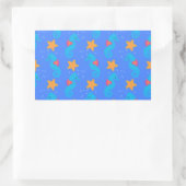 Sticker Rectangulaire Motif De Seahores Bleues Et De Starfish (Sac)