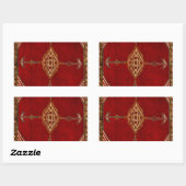 Sticker Rectangulaire Motif de tapis persan (Feuille)