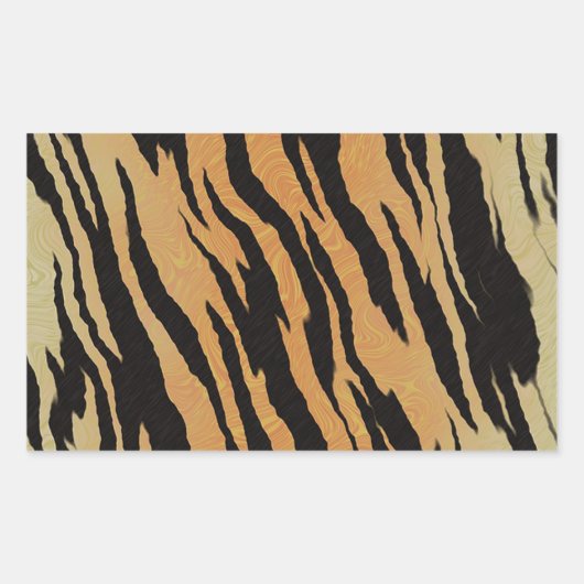 Sticker Rectangulaire Motif de tigre (Devant)