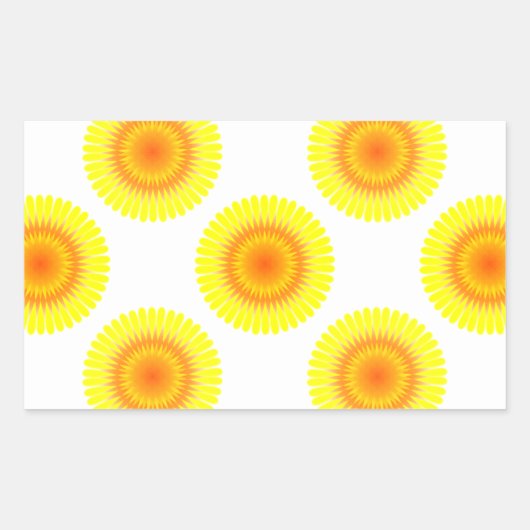 Sticker Rectangulaire Motif de tournesol personnalisé (Devant)
