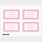 Sticker Rectangulaire Motif de vérification En vichy rose (Feuille)