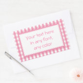Sticker Rectangulaire Motif de vérification En vichy rose (Enveloppe)