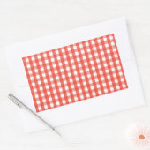 Sticker Rectangulaire Motif de vérification En vichy rouge (Enveloppe)