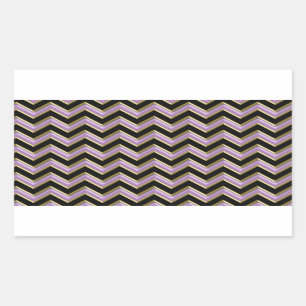 Sticker Rectangulaire Motif de zigzag de noir d'or d'améthyste