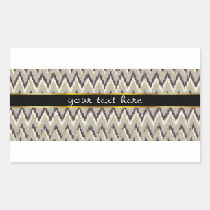 Sticker Rectangulaire Motif de zigzag d'iKat de café et de sauge