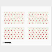 Sticker Rectangulaire Motif des Coeurs rouges mignons (Feuille)