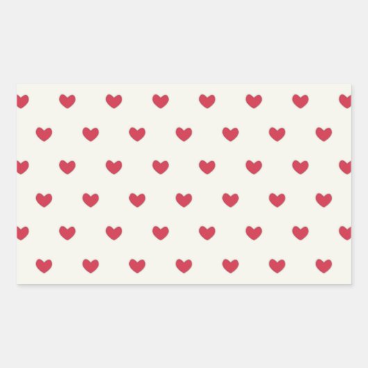 Sticker Rectangulaire Motif des Coeurs rouges mignons (Devant)