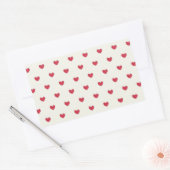 Sticker Rectangulaire Motif des Coeurs rouges mignons (Enveloppe)