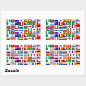 Sticker Rectangulaire MOTIF des drapeaux du FOOTBALL 2014 (Feuille)