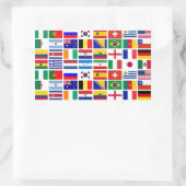 Sticker Rectangulaire MOTIF des drapeaux du FOOTBALL 2014 (Sac)