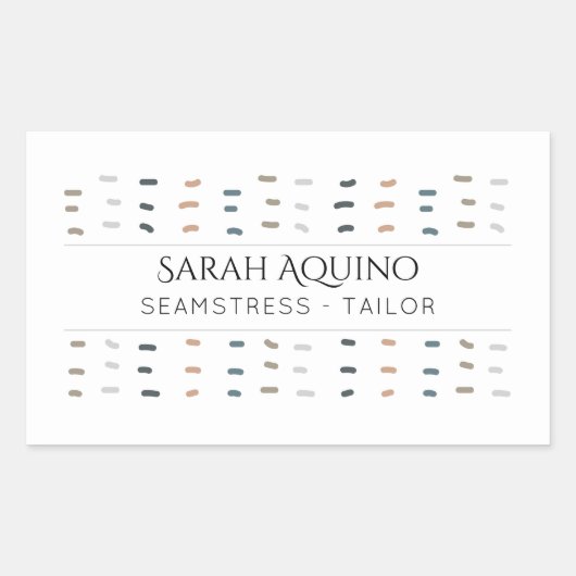Sticker Rectangulaire Motif des pointes de main sur mesure Seamstress (Devant)