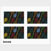 Sticker Rectangulaire motif des raquettes de tennis colorées (Feuille)