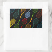 Sticker Rectangulaire motif des raquettes de tennis colorées (Sac)