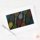 Sticker Rectangulaire motif des raquettes de tennis colorées (Enveloppe)