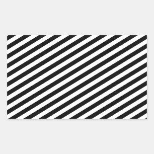 Sticker Rectangulaire Motif Diagonal Noir Et Blanc