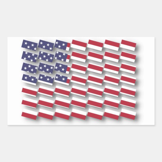 Sticker Rectangulaire MOTIF d'indicateur multisection USA (Devant)