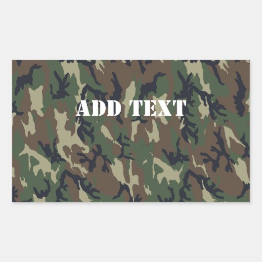Sticker Rectangulaire Motif du camouflage vert militaire (Devant)