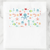 Sticker Rectangulaire Motif du monde marin (Sac)