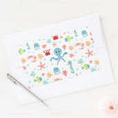 Sticker Rectangulaire Motif du monde marin (Enveloppe)