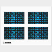 Sticker Rectangulaire Motif Éléphant Bleu (Feuille)
