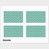 Sticker Rectangulaire Motif Emerald Chevron à facettes (Feuille)