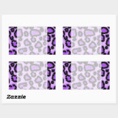 Sticker Rectangulaire Motif Empreinte de léopard violet et noir. (Feuille)