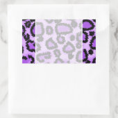 Sticker Rectangulaire Motif Empreinte de léopard violet et noir. (Sac)