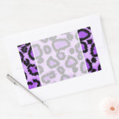 Sticker Rectangulaire Motif Empreinte de léopard violet et noir. (Enveloppe)