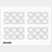 Sticker Rectangulaire Motif Empreinte de patte dalmate (Feuille)