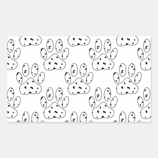 Sticker Rectangulaire Motif Empreinte de patte dalmate (Devant)