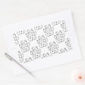 Sticker Rectangulaire Motif Empreinte de patte dalmate (Enveloppe)