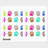 Sticker Rectangulaire Motif Empreinte de patte de chien multicolore (Feuille)