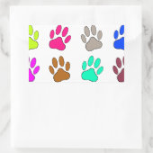 Sticker Rectangulaire Motif Empreinte de patte de chien multicolore (Sac)