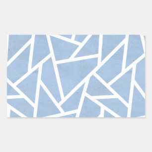 Sticker Rectangulaire Motif en mosaïque bleu pâle et blanc