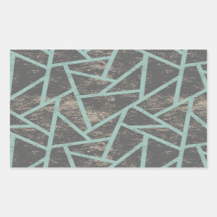 Sticker Rectangulaire Motif en mosaïque vert pâle et gris