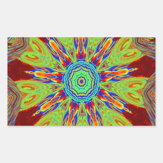 Sticker Rectangulaire Motif ethnique d'Asie africaine (Devant)