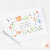 Sticker Rectangulaire Motif Fleur sauvage de l'aquarelle (Enveloppe)