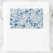 Sticker Rectangulaire Motif Floral bleu Antique Design asiatique (Sac)