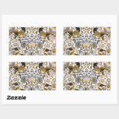 Sticker Rectangulaire Motif floral William Morris Lodden : bleu or (Feuille)