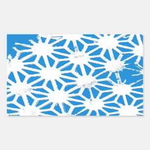 Sticker Rectangulaire Motif géométrique bleu