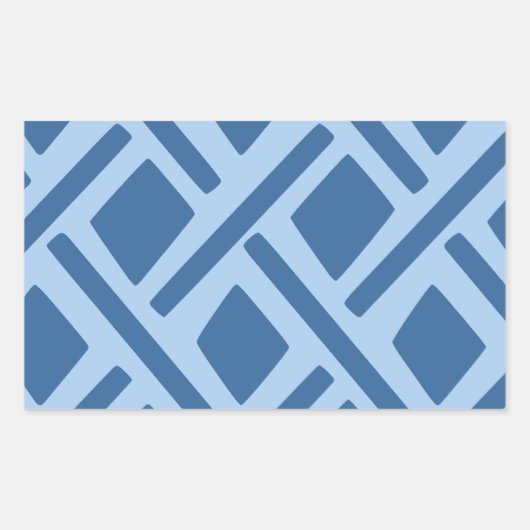 Sticker Rectangulaire Motif géométrique bleu (Devant)