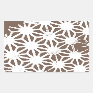 Sticker Rectangulaire motif géométrique Brown et blanc