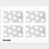 Sticker Rectangulaire Motif géométrique gris et blanc (Feuille)