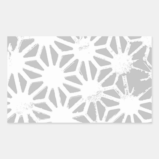 Sticker Rectangulaire Motif géométrique gris et blanc (Devant)