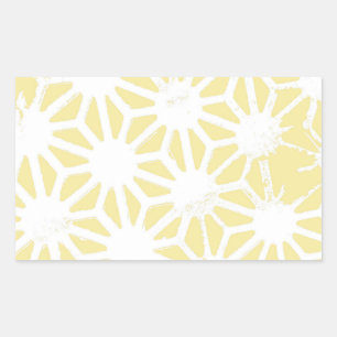 Sticker Rectangulaire Motif géométrique jaune citron