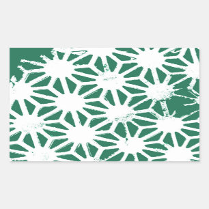 Sticker Rectangulaire Motif géométrique vert et blanc