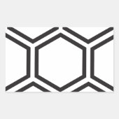 Sticker Rectangulaire Motif Hexagon noir. (Devant)