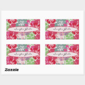 Sticker Rectangulaire Motif Hibiscus (Feuille)